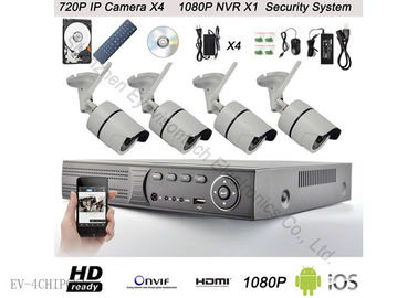 720P 4CH Home CCTV Camera ,  IP Security Camera System Network Video Recorder 500G