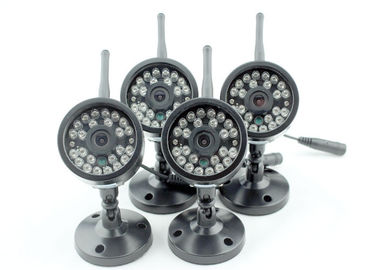 Metal 4 Camera Wireless Security System With DVR , Video DVR Security Systems