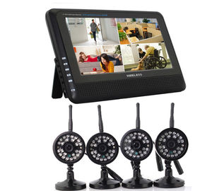 Wireless Surveillance Video audio recording 4 camera DVR security system CMOS image sensor