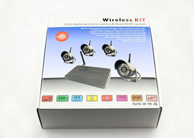 Indoor 4 Camera Wireless DVR Security System , Home DVR Security System